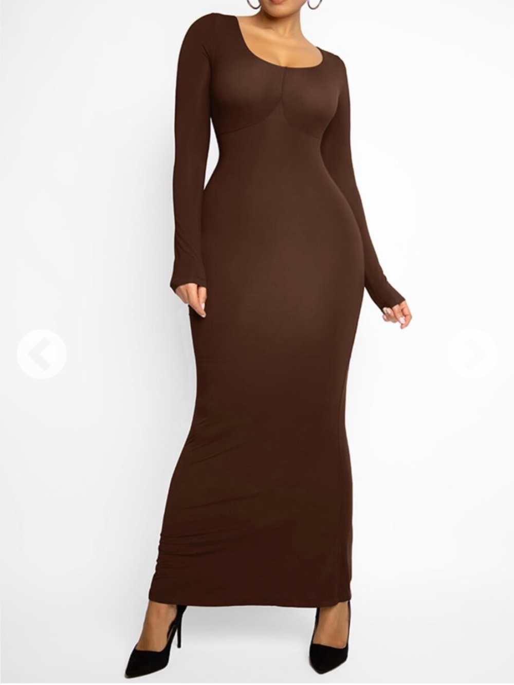Brown Shapellx Long Sleeve Dress -XXL